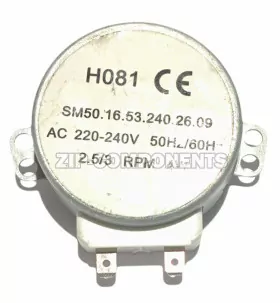 Мотор вращения тарелки СВЧ, AC220-240V, 4W; 2.5/3 R.P.M, шток-10мм