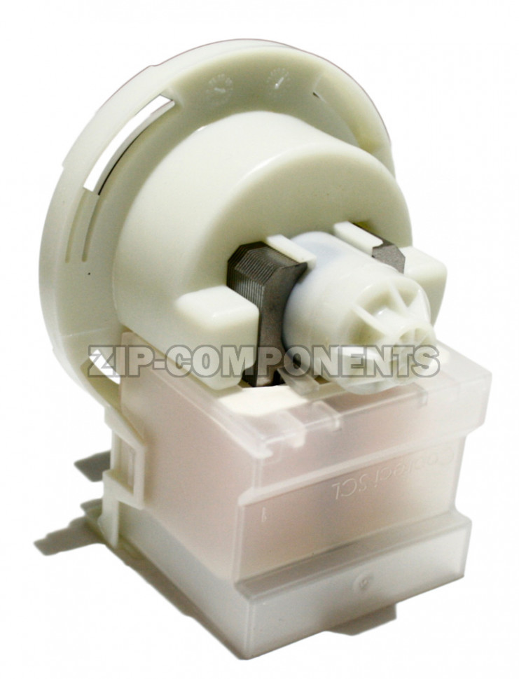 Сливной насос Copreci 30W без улитки, 4 защелки по кругу, фишка вперед Bosch, Siemens 215914