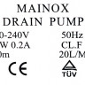 Помпа MAINOX 30w на защелках 3шт клеммы вперед вместе для Bosch