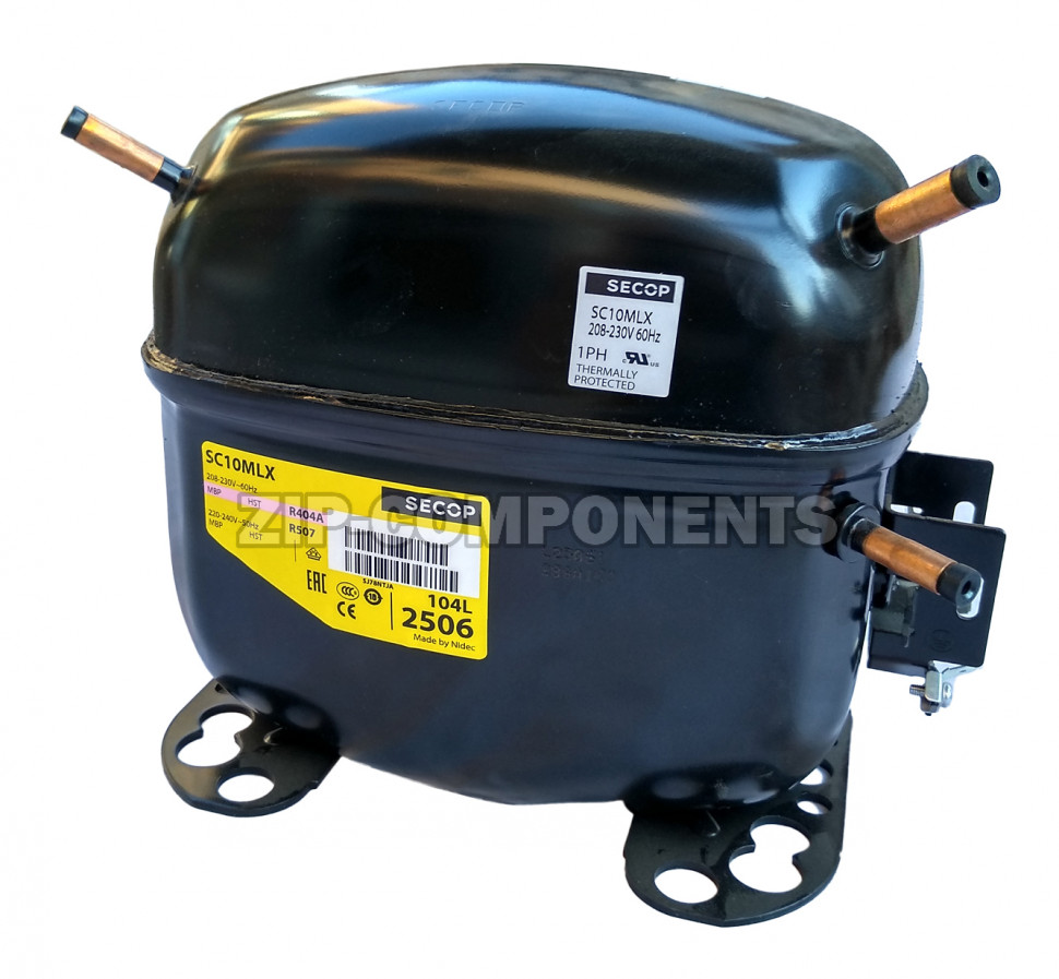 Компрессор Secop SC 10 MLX (R-404) (W при +7,2° 1532Вт) среднетемпературный в коробке