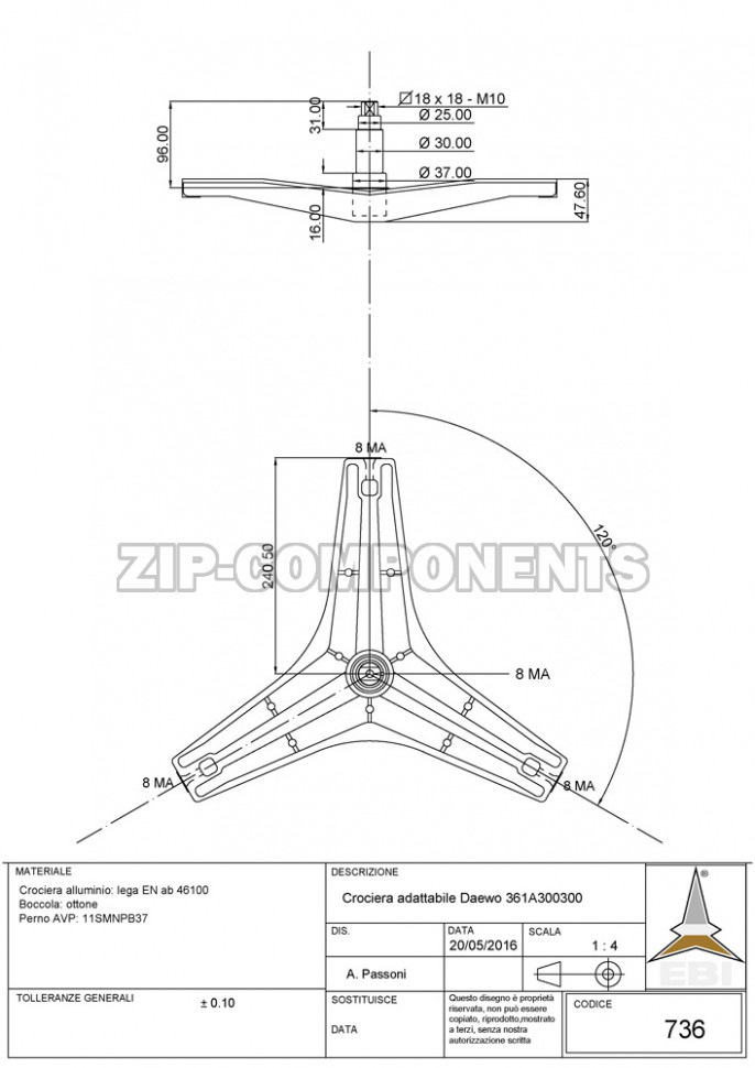 Крестовина барабана СМА DAEWOO DWD-F1013 361A300500 361A300300 4093536